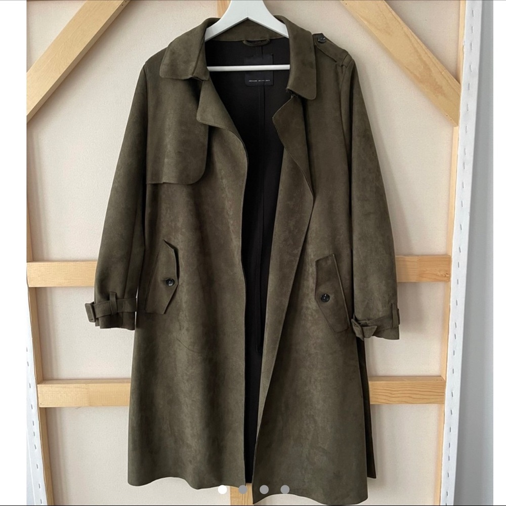 Zara Olive Suede Trench
